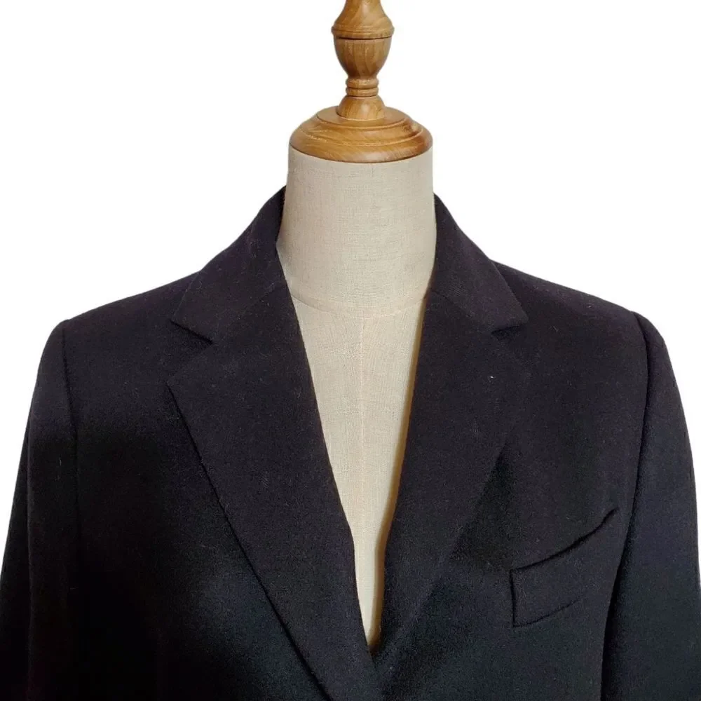 L.L. Bean Black Cashmere Blend Blazer Jacket - Picture 2 of 8